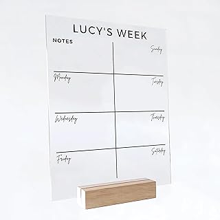 Personalized Acrylic Calendar - Custom Desk Calendar, Dry Erase Board, Dry Erase Organizer, Undated Weekly Desk Planner (10" x 12", Colorful Package)