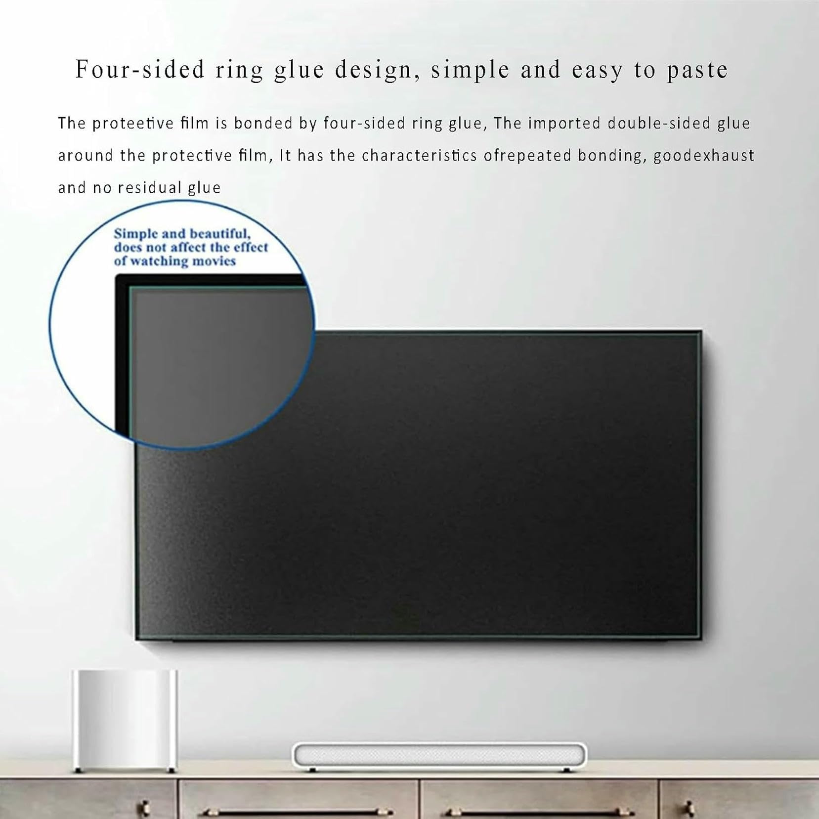 Pellicola Protettiva Opaca per Schermo TV, Pellicola Antiriflesso/antiriflesso/Anti-Radiazioni Pellicola Protettiva per Schermo LCD LED per Monitor TV da 32-75 Pollici per Interni/Esterni~/