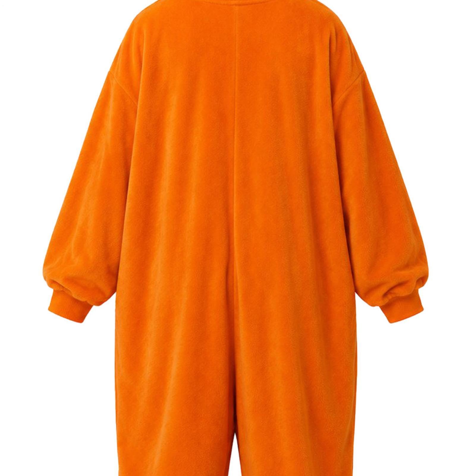Pigiama da donna con cappuccio, per Halloween, costume da zucca | Tuta intera con cappuccio, per inverno, autunno, casa, tutti i giorni, serate, feste di compleanno, eventi