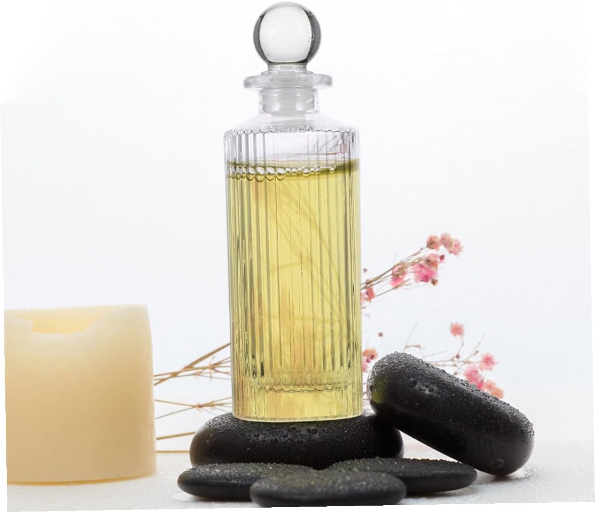 Glass Essential Oil Diffuser Bottles Empty Fragrance Bottles Glass Ball Stoppers Stylish Aromatherapy Container for Even Scent Distribution Home