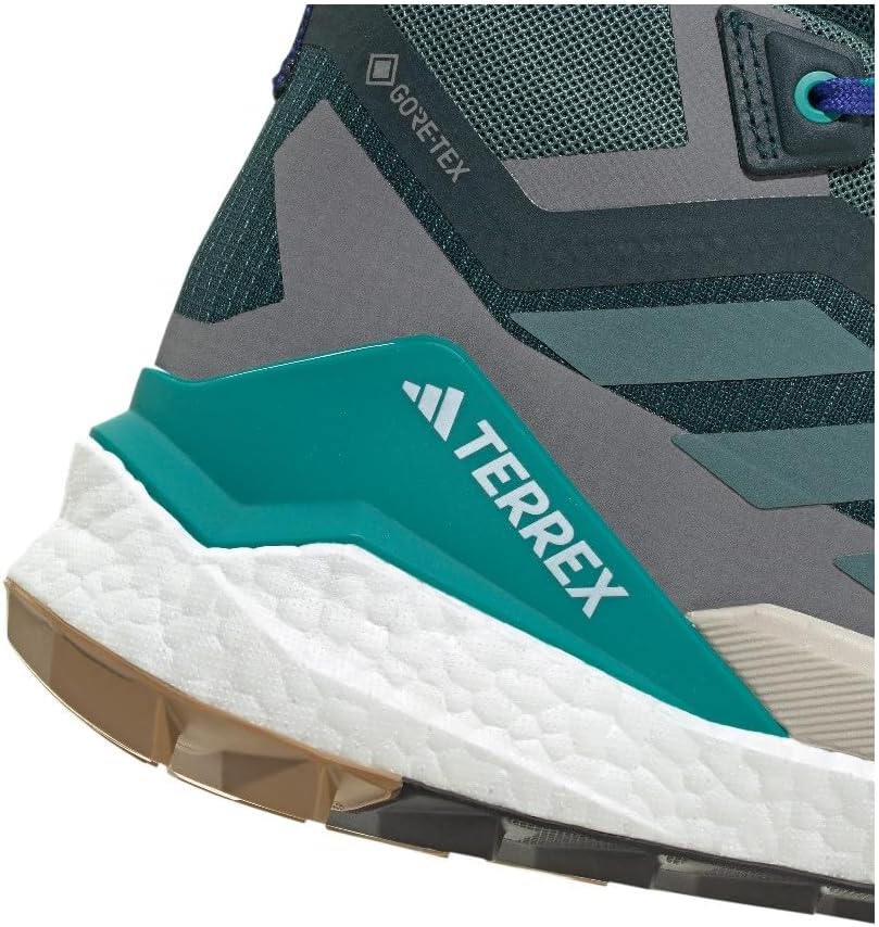 adidas Mens Terrex Free Hiker 2.0 Goretex Hiking Shoes, Aurora Ivy/Preloved Teal/Grey, 12.5 Medium