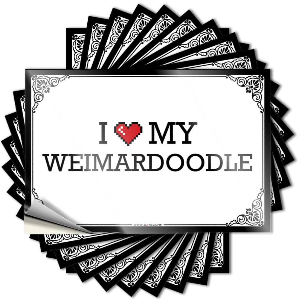 Home, Decal Funny Hat Quote Stickers, Inspirational No Residue Decals for Luggage | Dart Party Favor Custom I Love My Weimardoodle(8X12CM)
