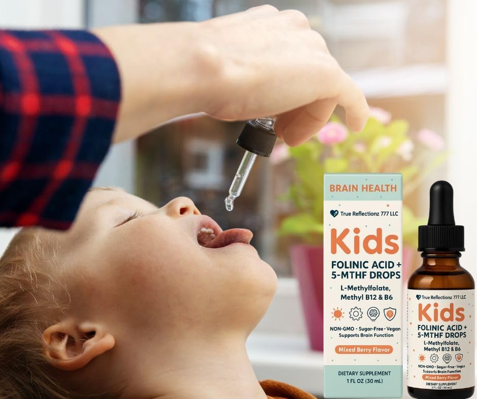 Folinic Acid Drops for Kids & Adults – with L-Methylfolate Methyl B12, P5P B6, Magnesium Glycinate, Vitamin D3 & C Methylated Folate Support for Brain,Focus, Mood & Cellular Health – 5-MTHF Drops - Image 3