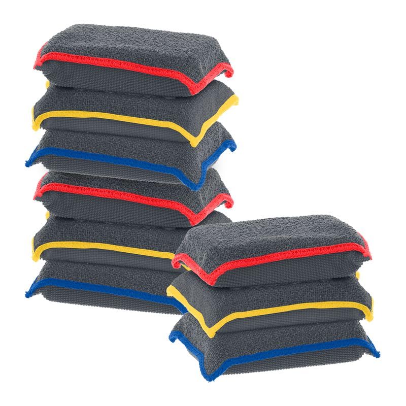 Image of Miracle Microfiber Scrubbing Sponge, Extra Scrubbing Power Kitchen Sponge, Sink, Pot, Pan and Dish Washing, Super Absorbent and Rapid Drying, 9-Pack, by Superio
