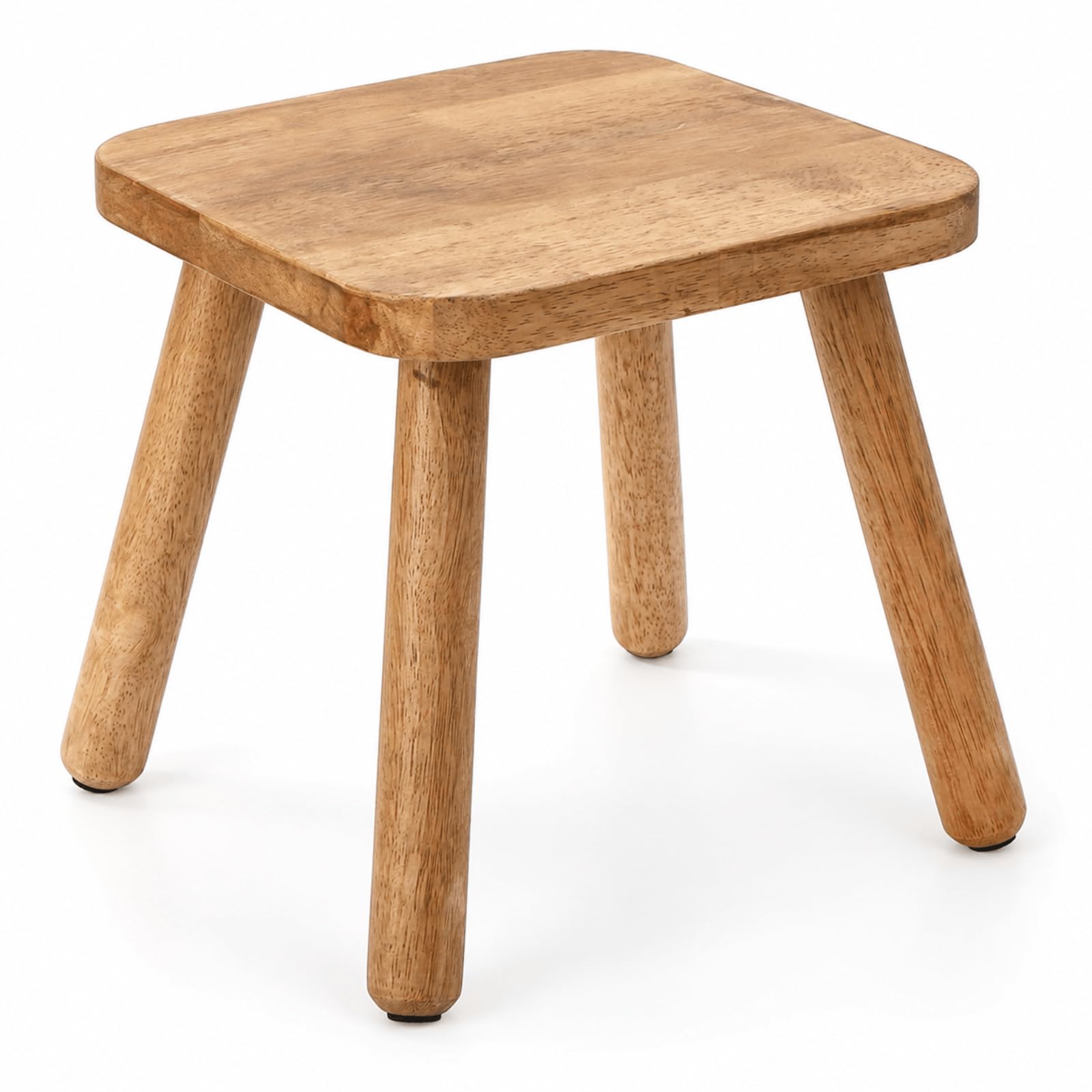 YOUEON 12 Inch Square Solid Wooden Step Stool, Non-Slip One Step Stool for Adults, Holds up to 300 Lbs, Portable & Sturdy, Footstool for Bedroom, Bathroom, Kitchen, Easy to Assemble
