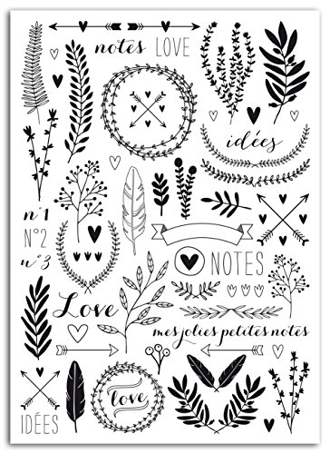 Toga Rub'Ons Lovely Flowers - Black