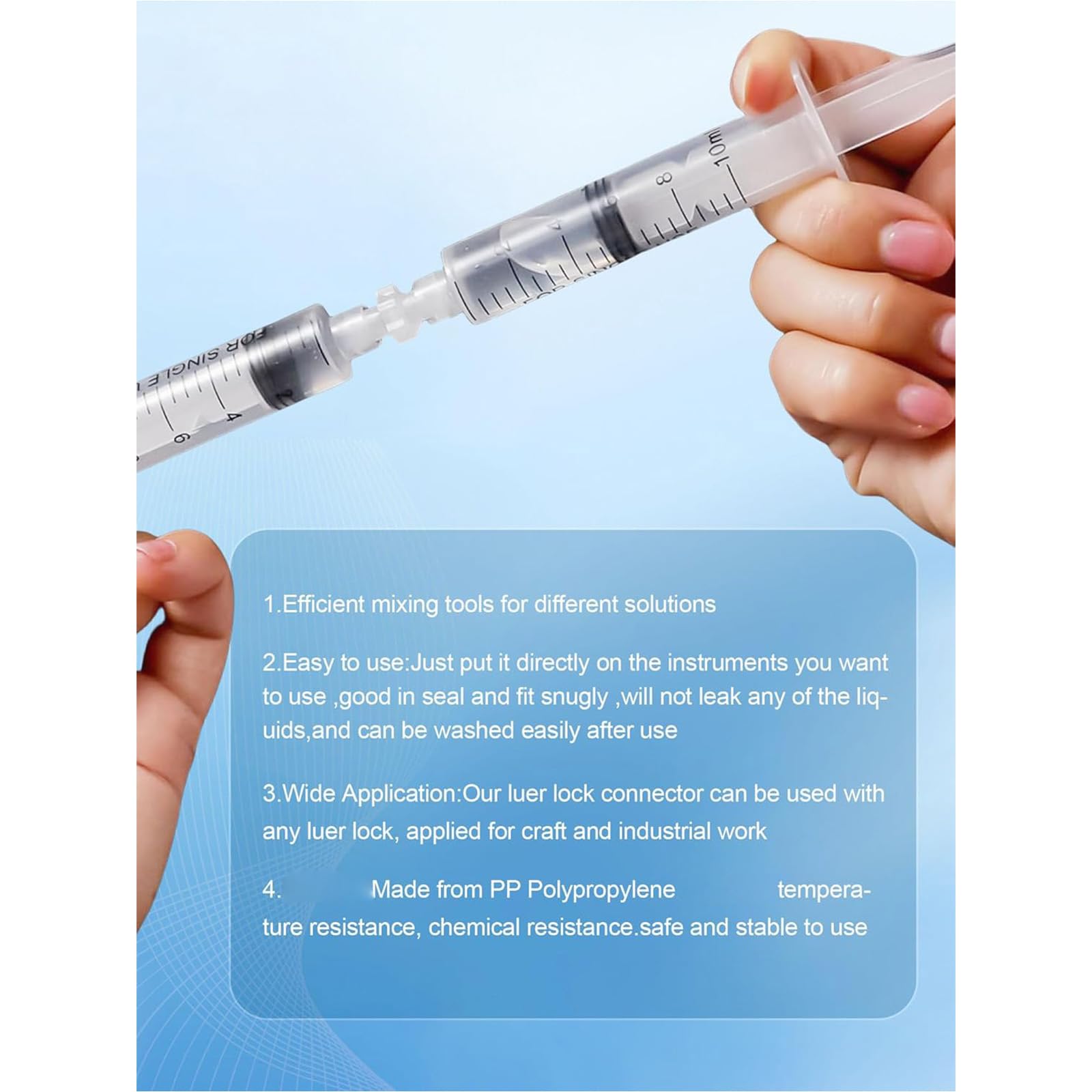 Connettore Trasferimento Liquido Femmina Luer PP Filettato, 100 Pezzi