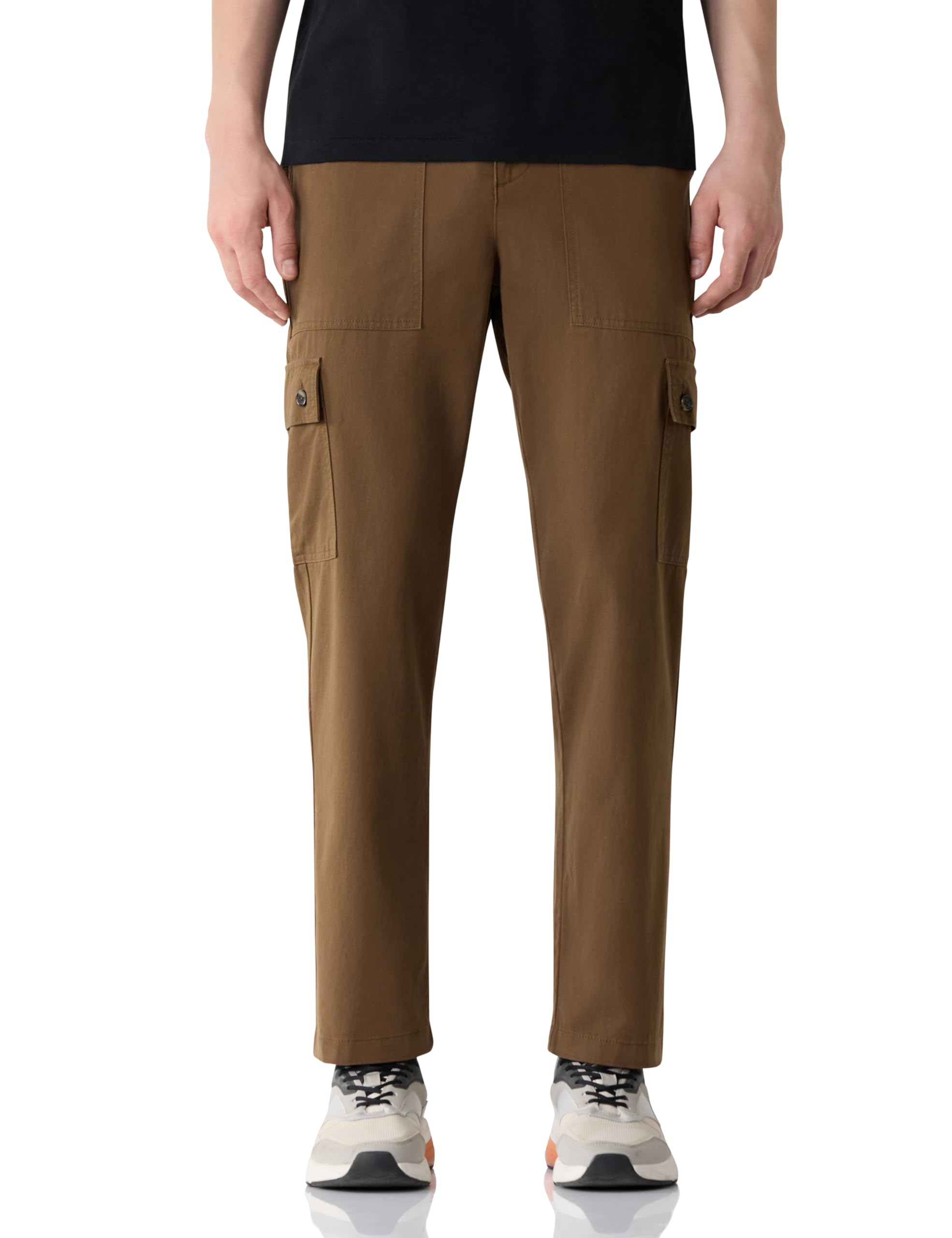 amazon brand - symbol Men Relaxed Fit Cargo Trouser (Semi Elasticated Waistband | 100% Cotton | Pants)-picture-50