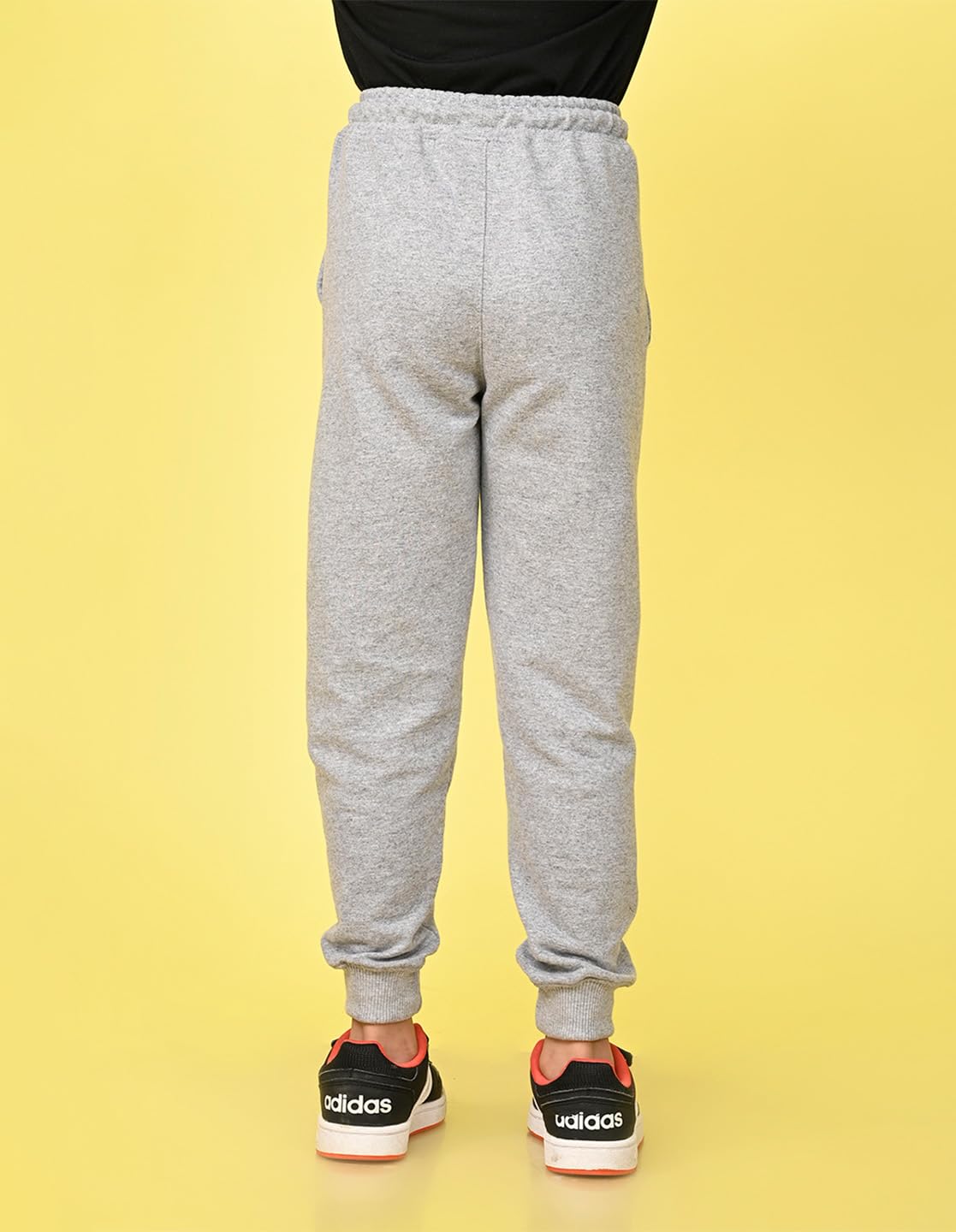 Nusyl Girl's Solid Grey Cotton Blend Lounge Wear Straight Fit Trackpants with Side Pockets | Girl's Ankle Length Regular Fit Winter Jogger Track Pants - Image 2 thumbnail