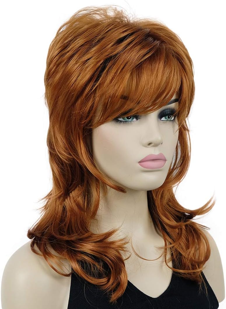 Lydell Long Soft Shaggy Layered Classic Cap Full Synthetic Wig Wigs (130A Fox Red) - Image 3