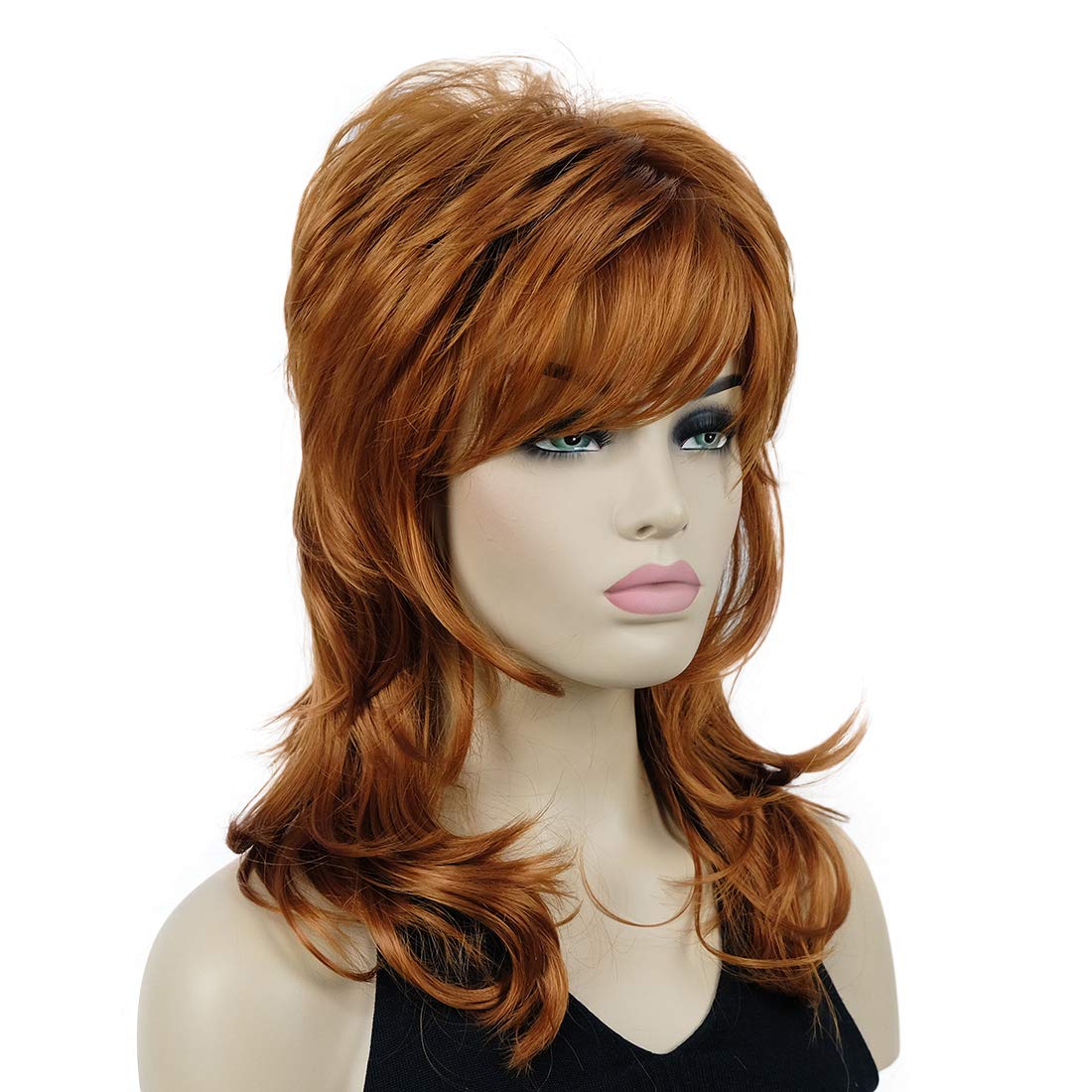 Lydell Long Soft Shaggy Layered Classic Cap Full Synthetic Wig Wigs (130A Fox Red) - Image 3