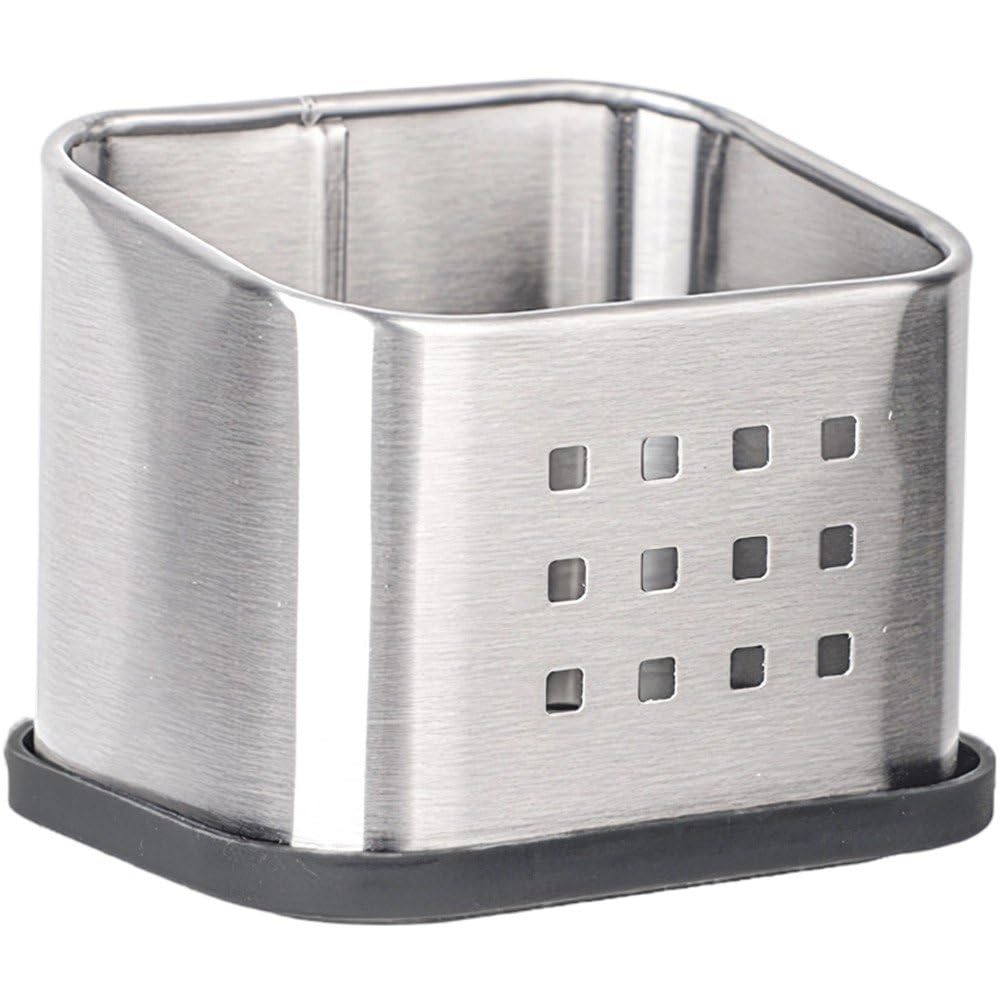 Sponge Holder for Kitchen Sink Sink Caddy for Countertop Organizer Stainless Steel Sponge Holder with Detachable Drip Tray