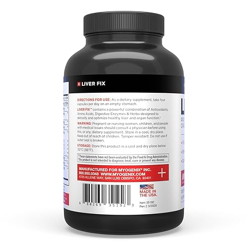 Miniatura 4 de Myogenix Liver Fix - Fórmula profesional de desintoxicación de hígado y órganos - Mejora la digestión - Apoya el metabolismo de las grasas - Fácil