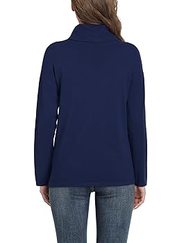 【MAVIMOON】Turtle Neck Pull Over ANRABESS Women's Oversized Turtleneck Batwing Sleeve Spilt