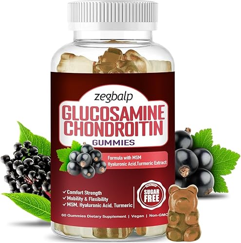Miniatura 1 de ZEGBALP Gomitas de glucosamina y condroitina, suplementos para adultos, hombres y mujeres, 1500 mg masticables de glucosamina extra fuerte con MSM