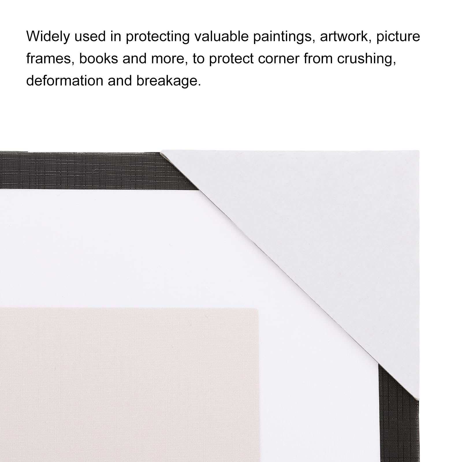 QUARKZMAN Confezione di 60 Protettore d'Angolo in Cartone 7x7x2,5cm Bianco | Regolabile, per Arte Imballaggio Forniture Trasporto