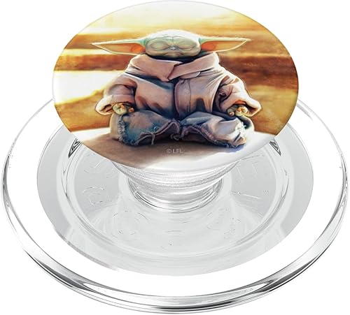 Miniatura 1 de Star Wars The Mandalorian The Child Grogu Medita PopSockets MagSafe PopGrip para iPhone