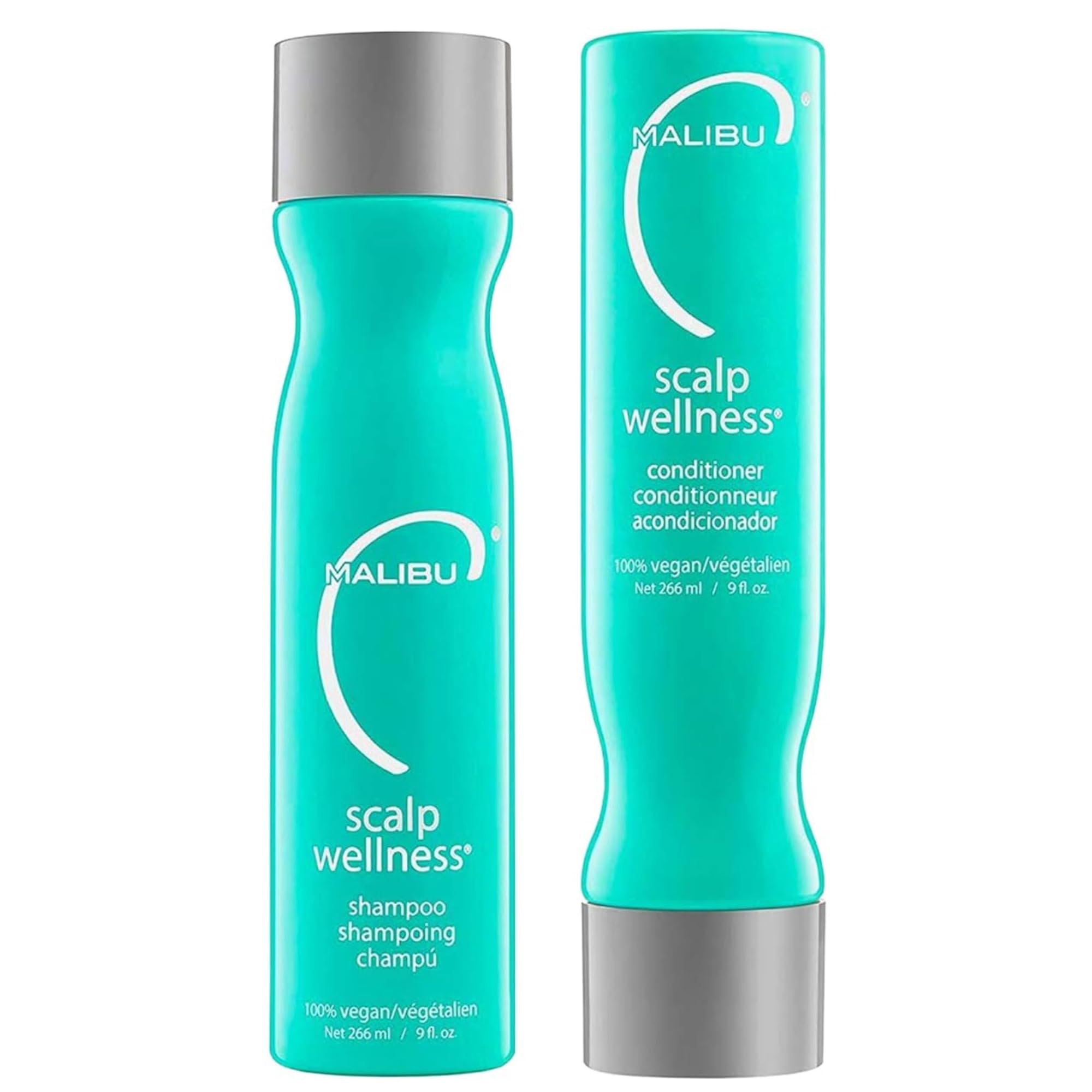 Malibu C Scalp Wellness Shampoo and Conditioner Set (9 oz) - Nourishing and Restorative Scalp Care for All Hair Types - Gentle Enough for Daily Use - Formulated with Plant Proteins and Vitamin C