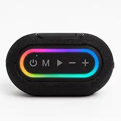 Caixa de Som Bluetooth, Portátil com Luz de Led RGB, 15W com Graves Potentes, Bateria Recarregável de Longa Duração 8H Entrada USB Cartão TF, TWS, Hi-Fi