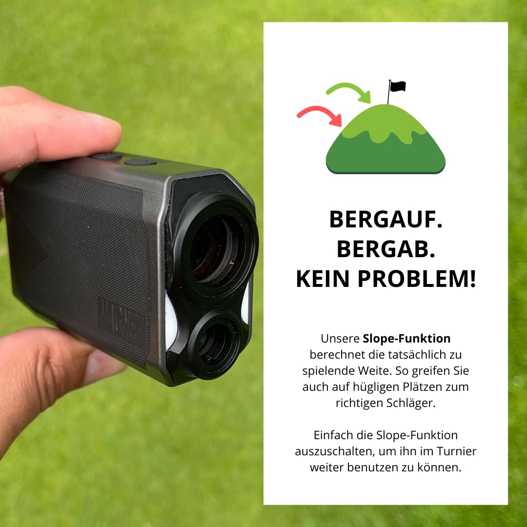 Golflaser Birdie Tour - RocketGolf - Premium Golf-Entfernungsmesser - Golf Rangefinder - kompakt, magnetisch, wiederaufladbarer Akku, FlagFinder, LED