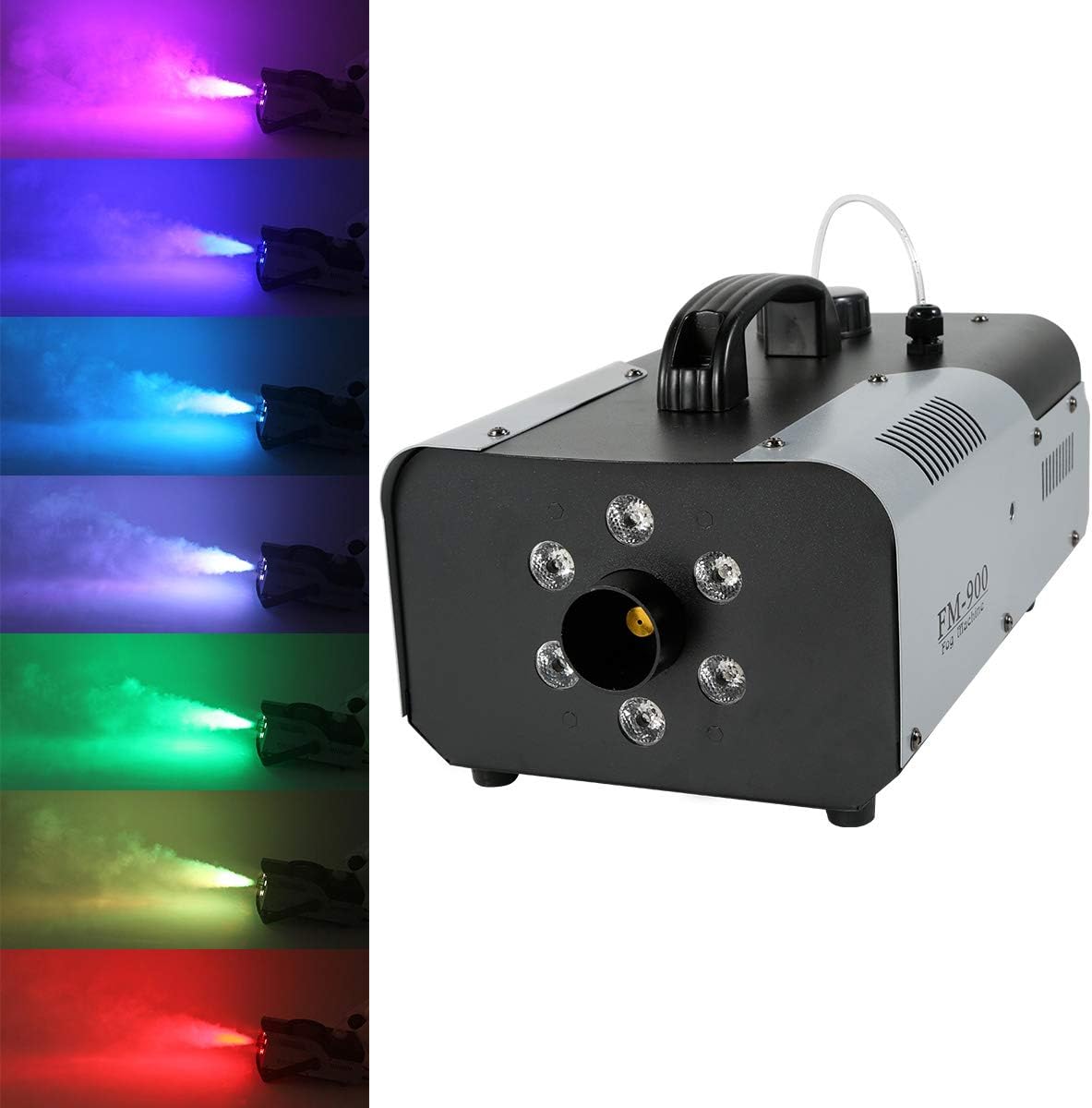Tengchang Fog Machine for Halloween, DMX RGB 3 in1 24 LED Smoke Machine Stage Lighting Vertical Spray W/Remote : Musical Instruments