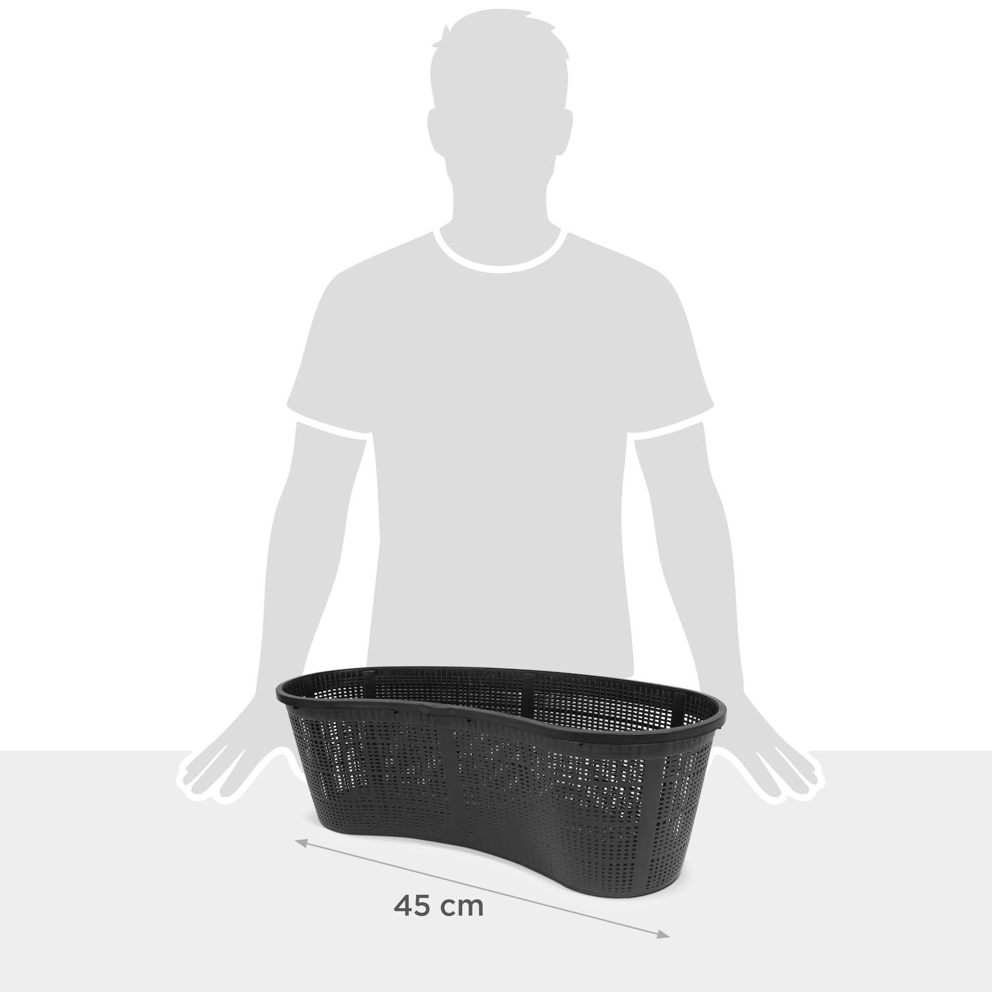 blizz-z Panier à Plantes en Forme de Rein 19 x 45 x 15 cm (Lot de 5) | Panier pour Bassin, Panier pour Plantes Aquatiques, Plantation de Bassin, Serre, Plastique résistant aux intempéries
