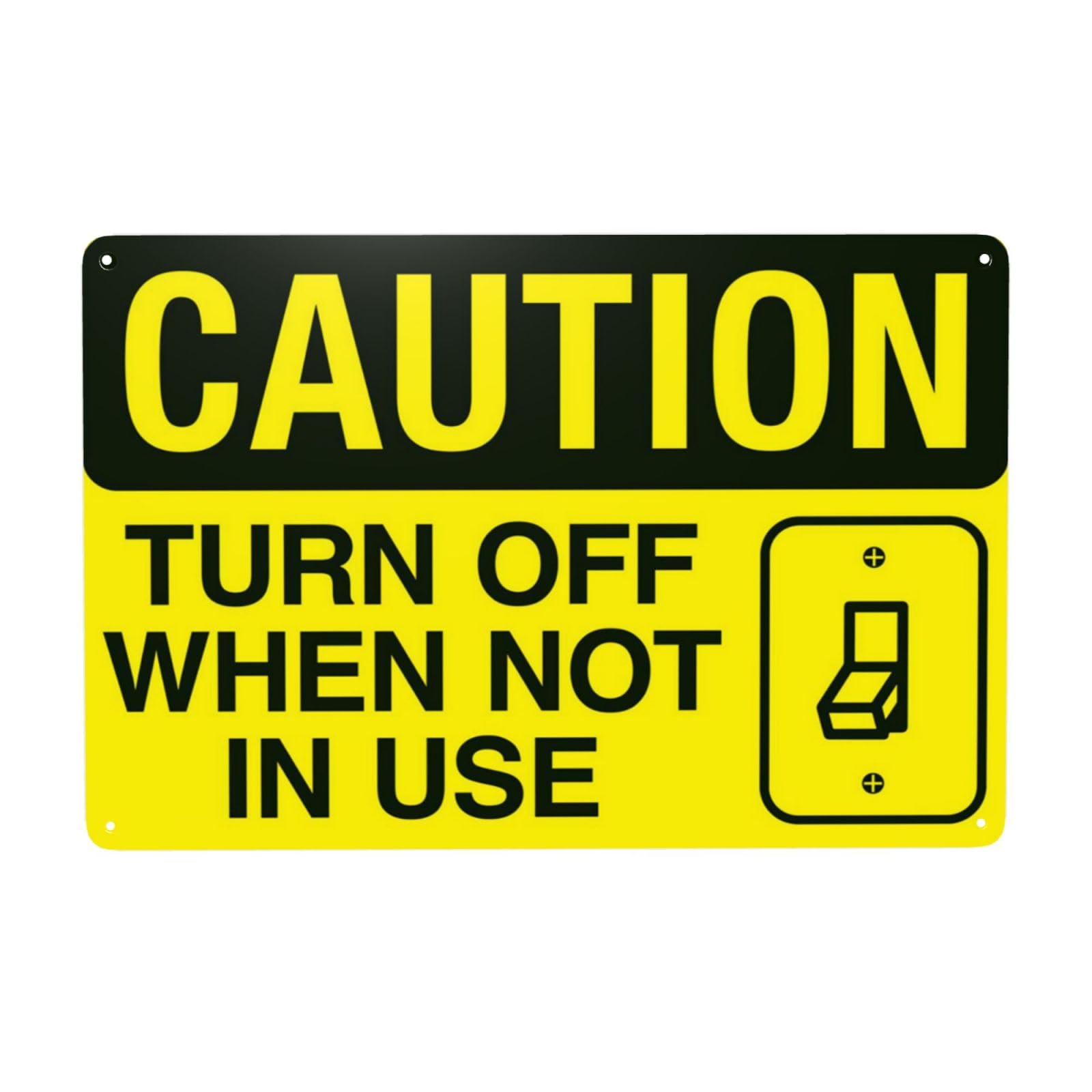 Turn Off Equipment When Not In Use Vintage Metal Energy Saving Sign 12x8 Inch
