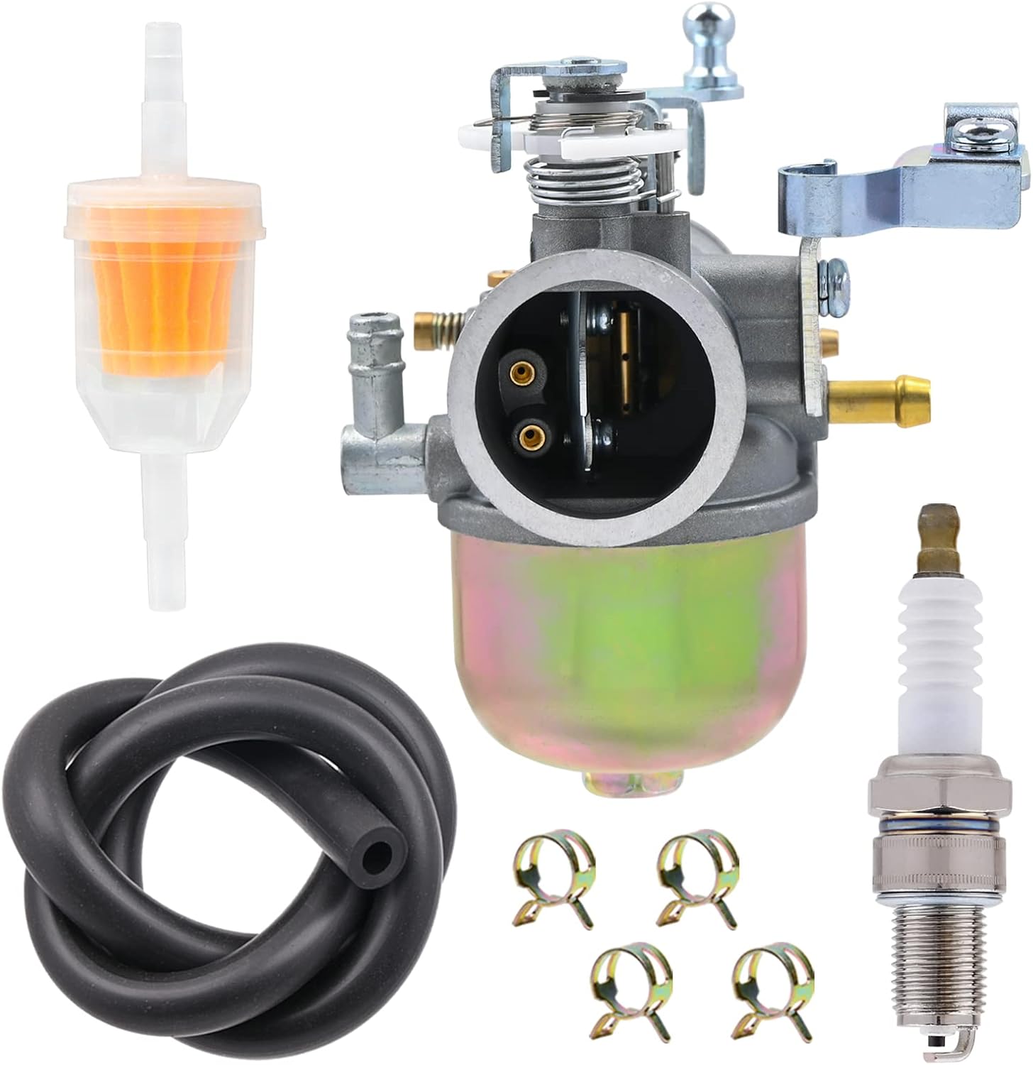 Carburetor With Fuel Filter And Spark Plug Fit For Yamaha Golf Cart G1 Gas Car 2-Cycle Stroke Engine Carb J24-14101-01 J24-14101-00 1983 1984 1985 1986 1987 1988 1989