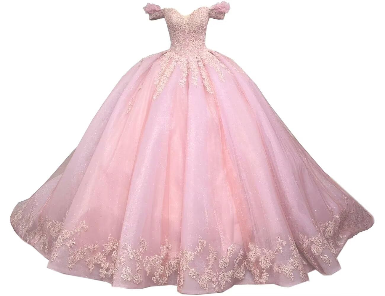 Mouccy Princess Off Shoulder Sweet 15 16 Quinceanera Dresses Lace Puffy Prom Gowns Long Birthday Ball Gowns with Train