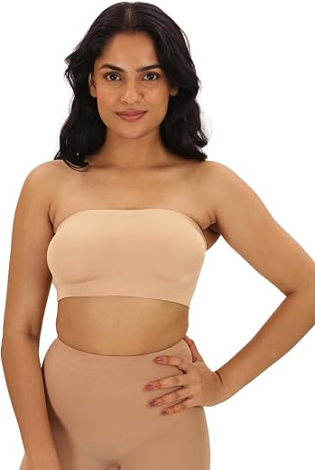 UNDERNEAT Women Seamless Bandeau Bra | Strapless Non-Padded | Wireless Ligthweight and Breathable | Ideal for All Day Comf...