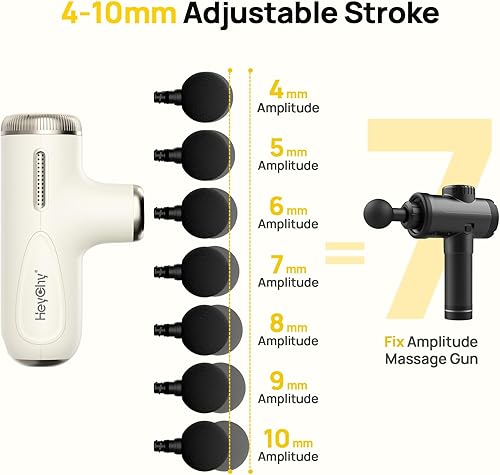 Miniatura 2 de Mini pistola de masaje con amplitud ajustable de 0.39 a 0.394 pulgadas, masajeador profesional de tejido profundo para nudos musculares, 4