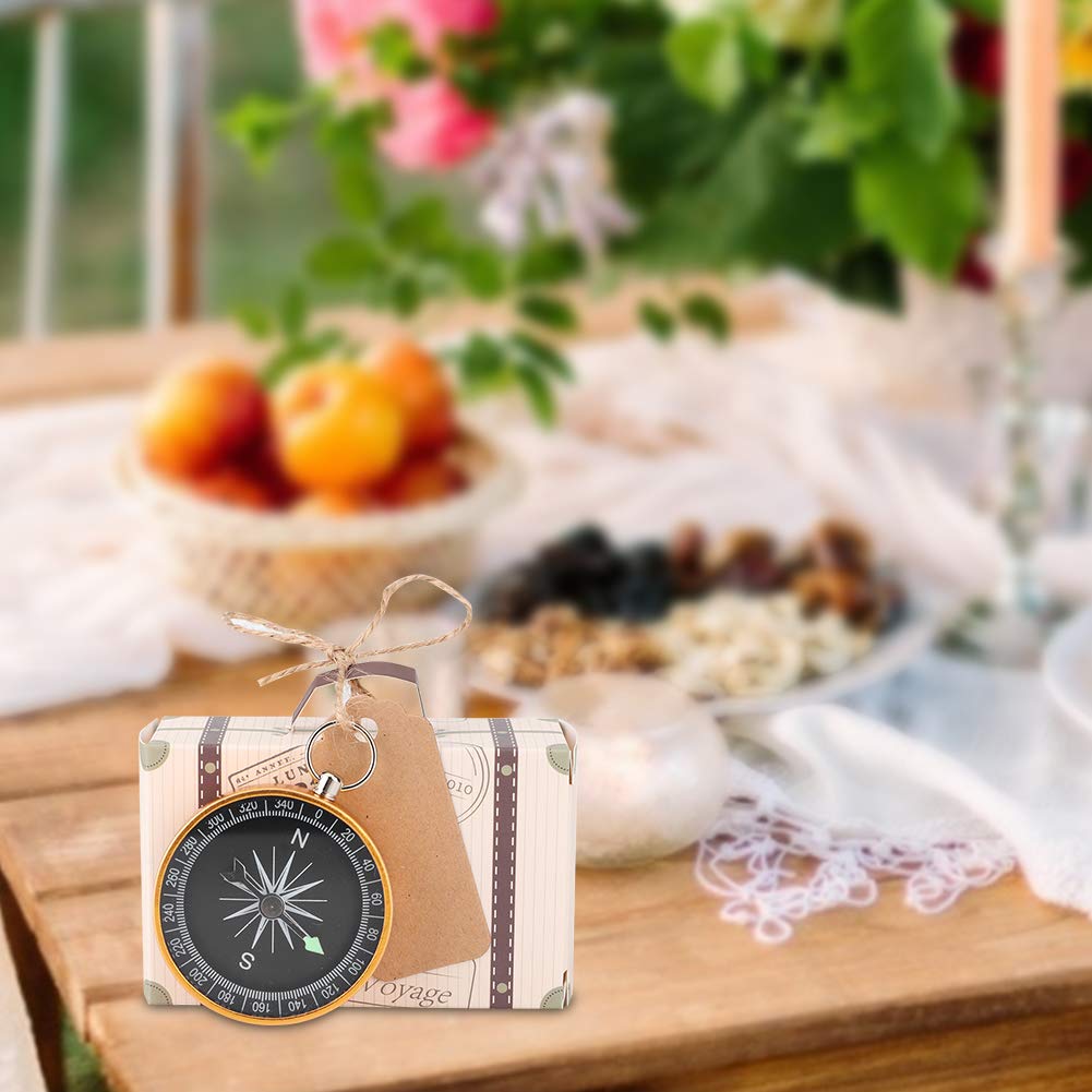 Coffret Mariage Hodeacc Lot De 100 Mini Valises Vintage En Papier Kraft Avec étiquettes Et Ficelle De Jute Pour Bonbon Mariage