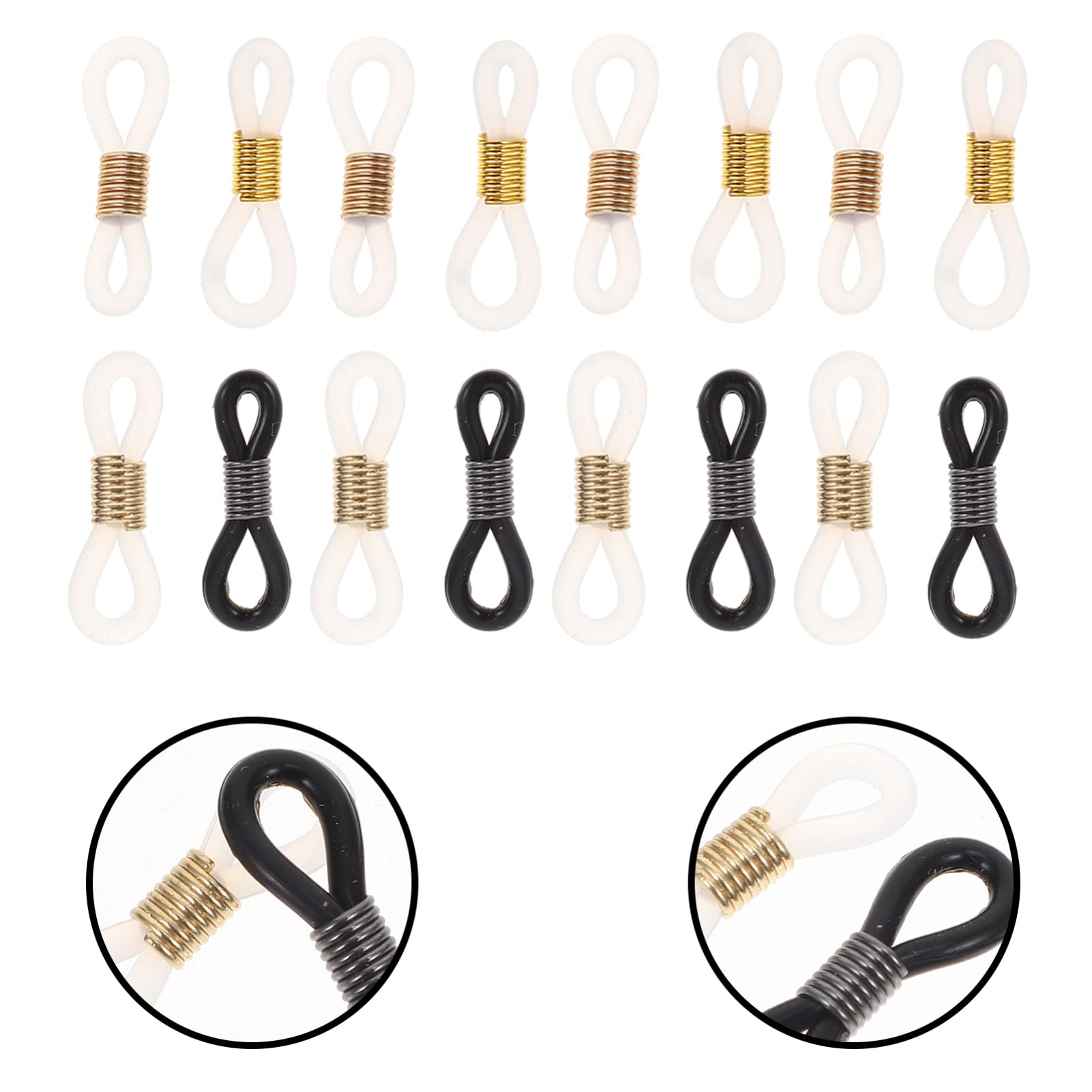 EXCEART Porte-chaînes pour Lunettes en Silicone et Métal, 20 Pièces