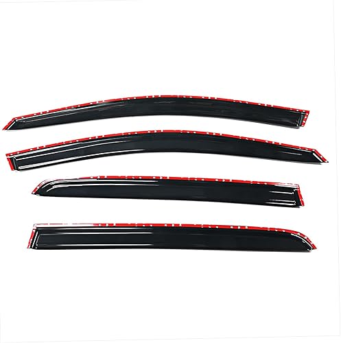 Miniatura 7 de IKON MOTORSPORTS Viseras de ventana compatibles con Volkswagen Golf MK7 2015-2019, color humo oscuro, estilo de fábrica, acrílico para lluvia de