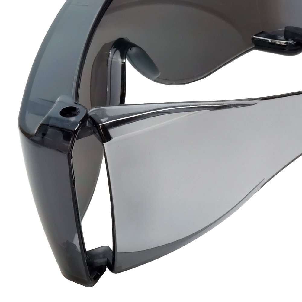 Calabria 3000 gafas de seguridad grandes Fitover sobre gafas graduadas | 100% protección UVA/UVB | patillas transparentes | espejo plateado