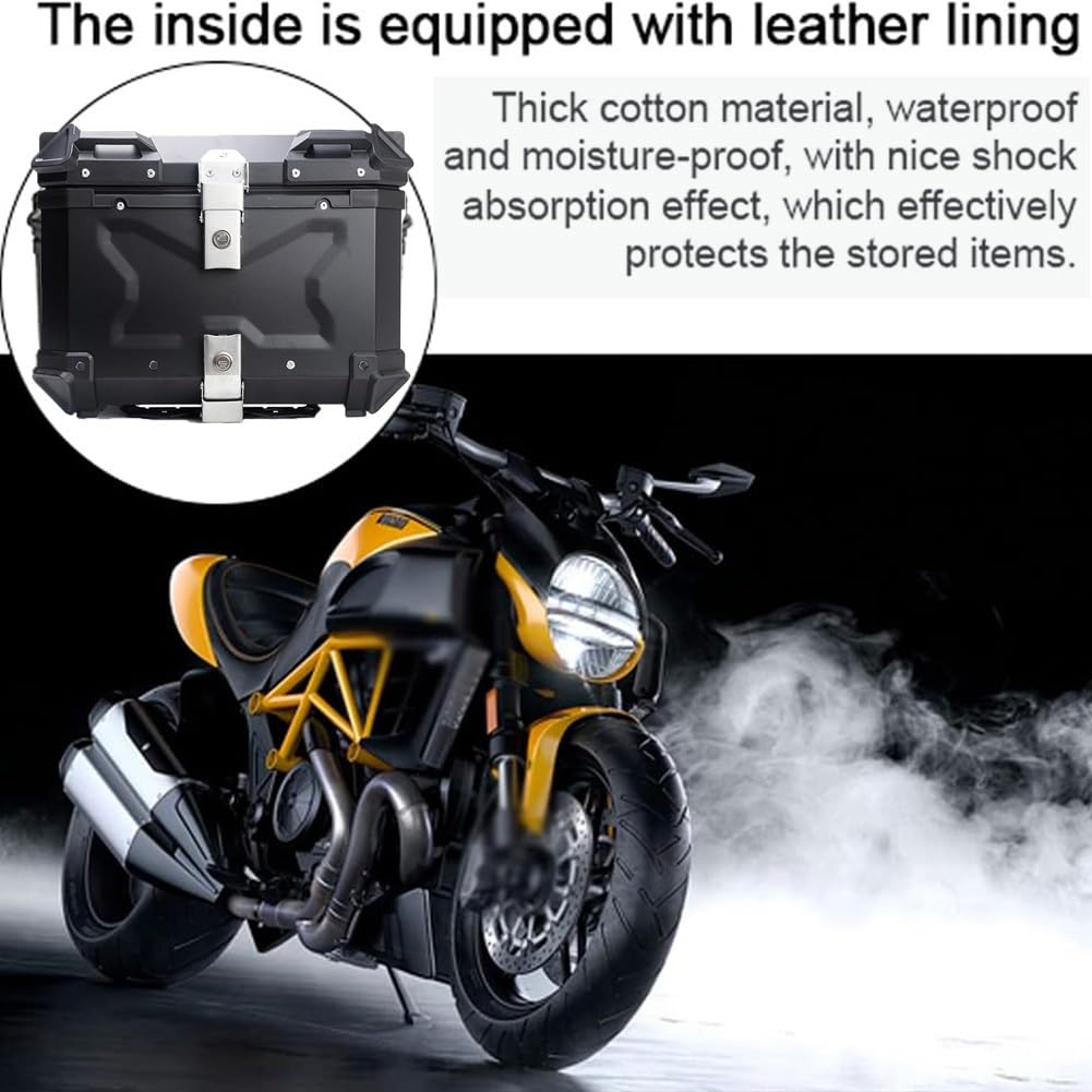 Kufry motocyklowe, Motocykl. Pudełko 80L Czarny aluminiowy zamek zabezpieczający