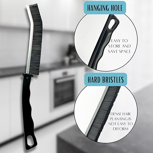 Miniatura 4 de 3 cepillos de limpieza para limpieza - Cepillo de limpieza - Limpiador de lechada - Cepillo de limpieza de hendiduras - Cepillo limpiador de ducha -