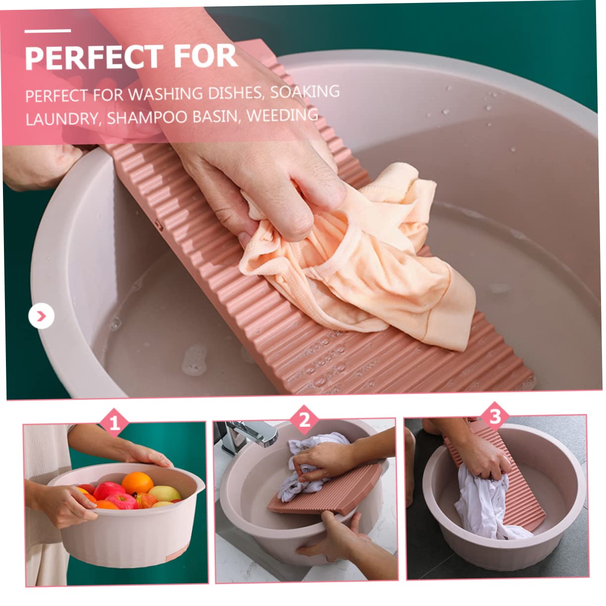 Didiseaon Bath Basin for Boys and Girls Babys Clothes Wash Basin for Babys Diapers Infants Wash Basin Baby Cleaning Basin Large Pink Dishpan Washboard