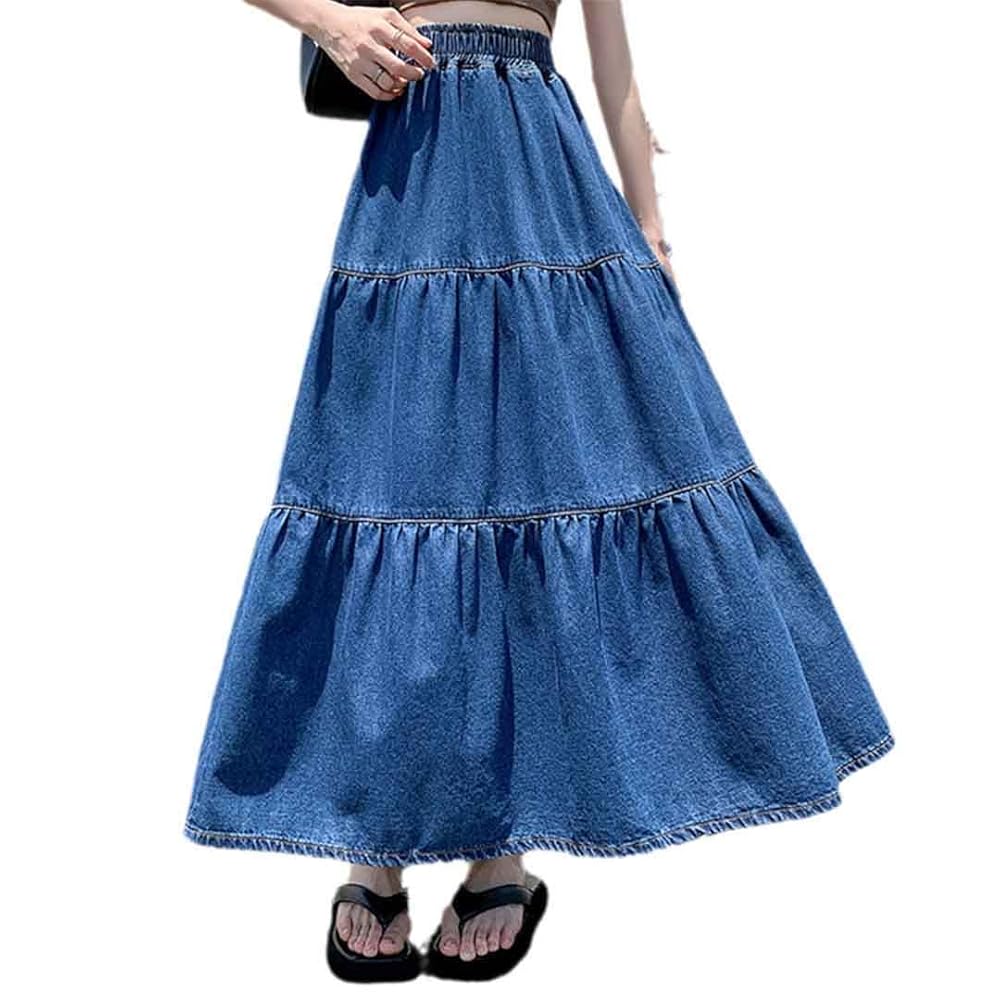 【BAON】Hoyu frill color matching banding denim long skirt Amazon.com: BMFHJEQ Women High Waisted Distressed Bodycon