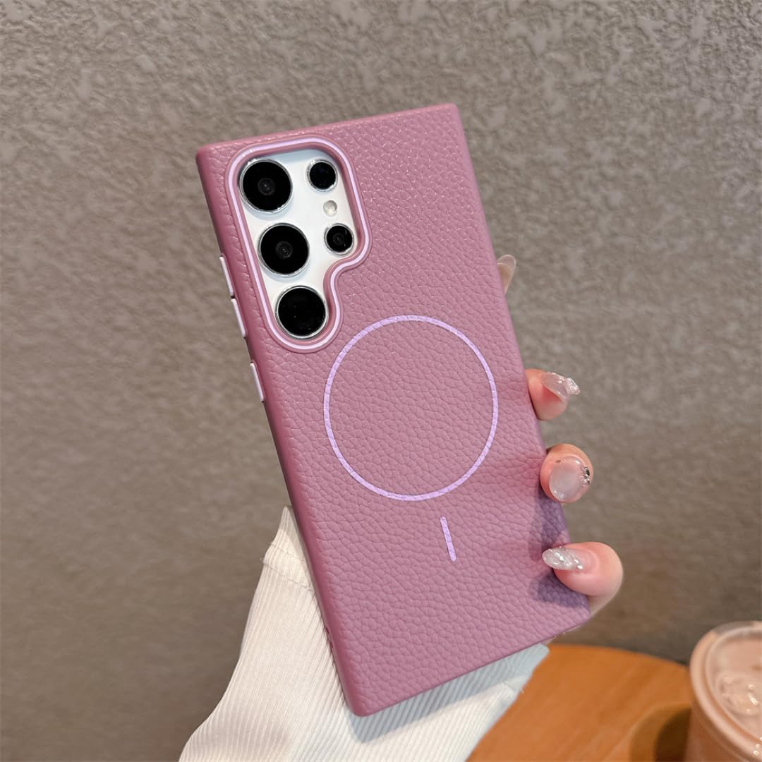 Étui cuir Samsung S24 violet rétro premium compatible chargeur induction - 8