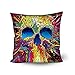 Coloranimal Acento para el hogar Decorativo Fundas de Almohada Funda de cojín (Impresiones de Calavera Set de 4, Skull Pattern-4, 18inchx18inch