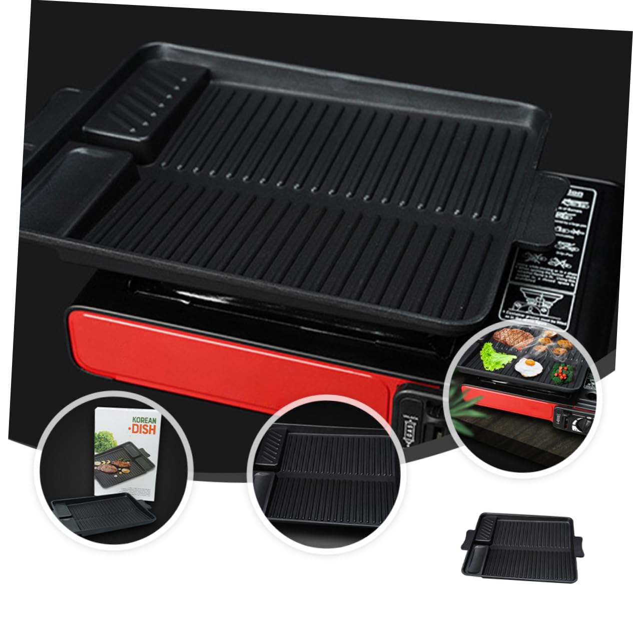 GALPADA 1pezzi Piastra per Barbecue Teglia Rettangolare per Bistecche di Manzo Teglia per Arrosti Facile da Pulire e Antiaderente