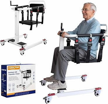 Patient Lift Transfer Chair, Transfer Chairs for Seniors, Lift Assit Chair for Elderly and Disabled, Transfer Wheelchair to Car Device, Sit to Stand Lift Aid