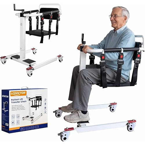 LCDOCTOR Patient Lift Transfer Chair, Transfer Chairs for Seniors, Lift Assit Chair for Elderly and Disabled, Transfer Wheelchair to Car Device, Sit to Stand Lift Aid