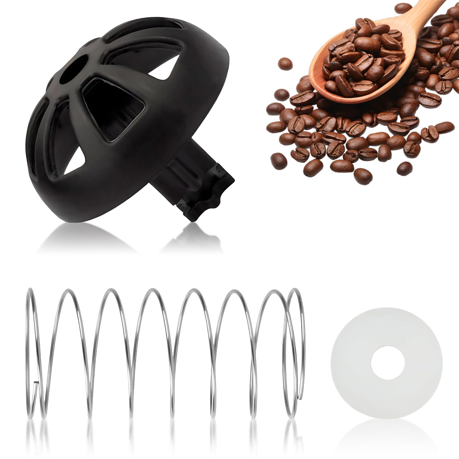 ACKKOR Coffee Machine Brew Basket Bottom Spring Loaded Stopper Kits Replacement Anti-Drip System for Coffee Makers Shareable Compatible with Almost All Brands