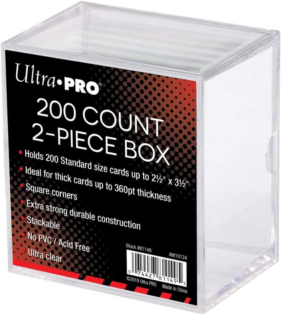 2-Piece 200 Count Clear Card Storage Box : Toys & Games