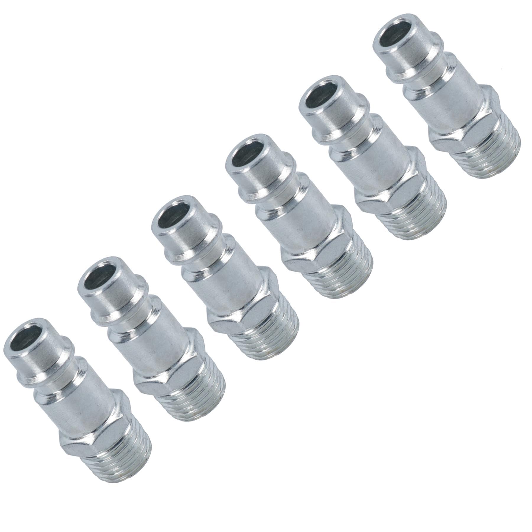 Euro Air Line Quick Release Hose Fitting Connector 1/4 BSP Male Thread 6pc