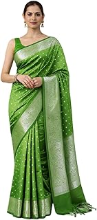 Saiyamori Women’s Soft Silk Style Jacquard Saree with Rich Zari Woven Border &amp; Pallu | 5.6 Mtr Saree with 0.8 Mtr Unstitch...