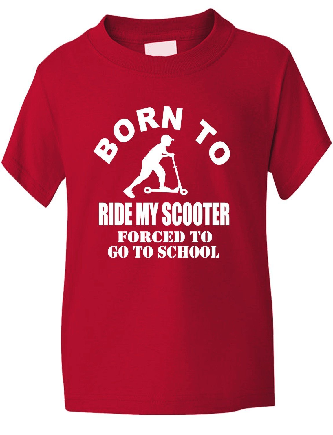 Print4U Born to Do Gymnastics Forced to Go to School Kids T Shirt Age 7-8 Red