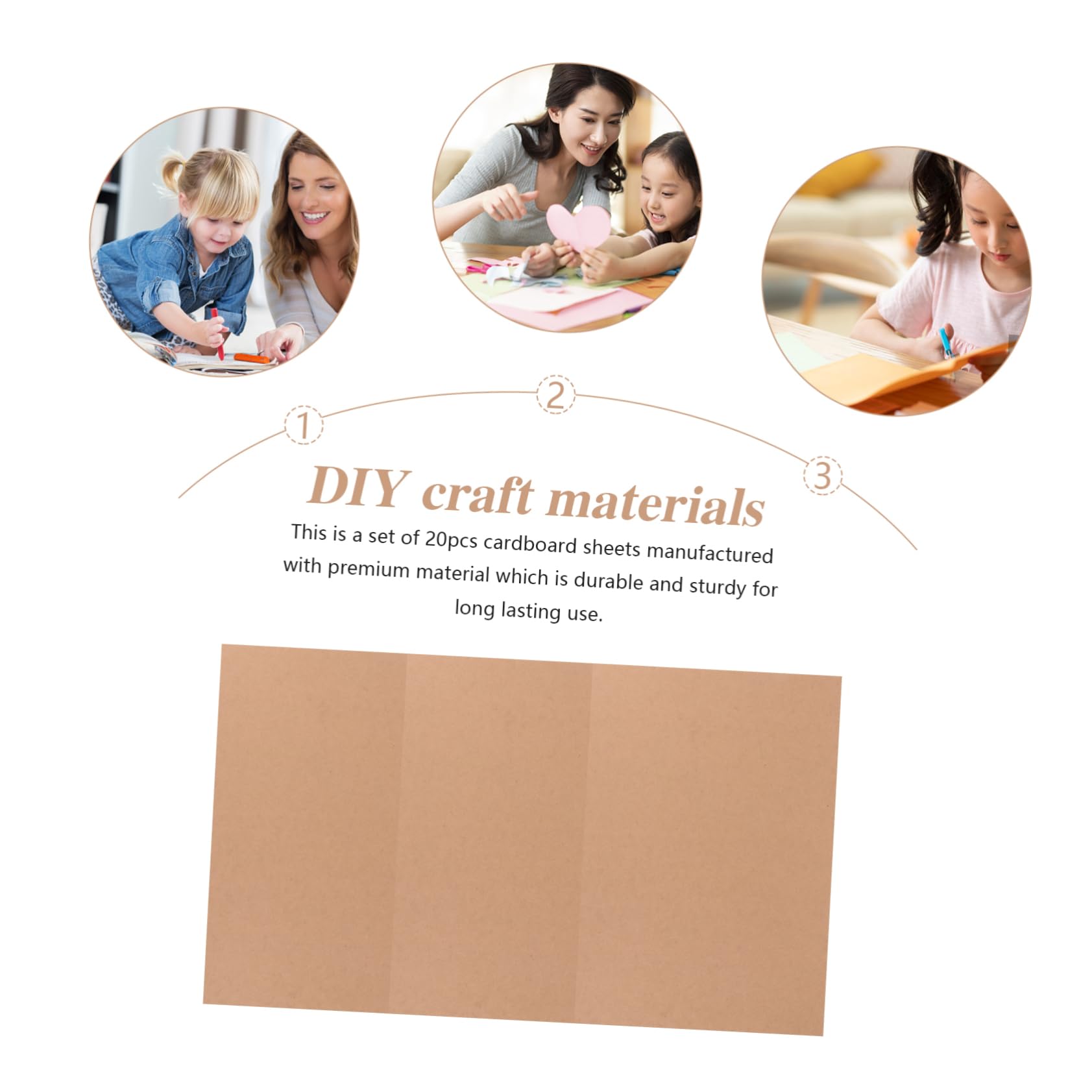 Operitacx 20 Stück Karton Teiliges Set M² Kraftpapier Bastelkarton Dicke Kartonbögen für DIY Malerei Verpackung Schutz vor Knicken Vielseitig für Basteln und Versand